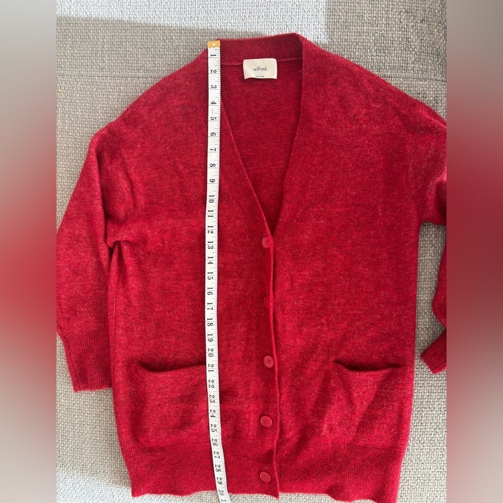 Wilfred Bilbao Alpaca Wool-Blend Oversized Cardigan Crimson Red - Picture 6 of 8